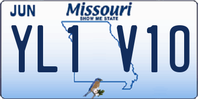 MO license plate YL1V1O