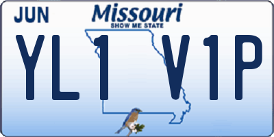MO license plate YL1V1P