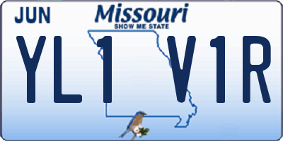 MO license plate YL1V1R