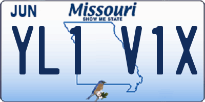 MO license plate YL1V1X