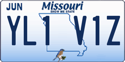 MO license plate YL1V1Z