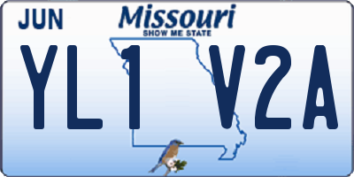 MO license plate YL1V2A
