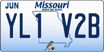 MO license plate YL1V2B
