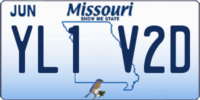 MO license plate YL1V2D