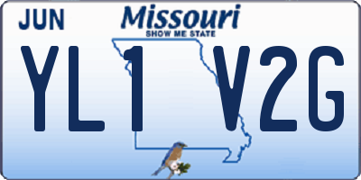 MO license plate YL1V2G