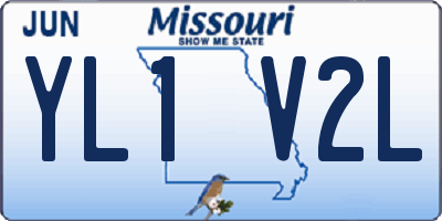 MO license plate YL1V2L