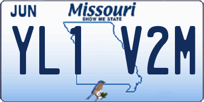 MO license plate YL1V2M