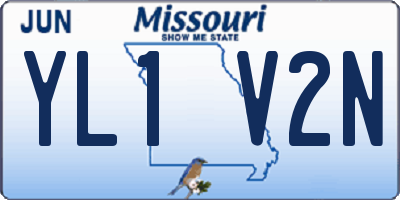 MO license plate YL1V2N
