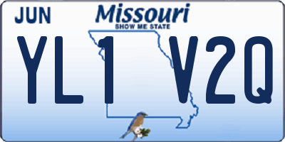 MO license plate YL1V2Q
