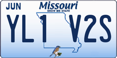 MO license plate YL1V2S