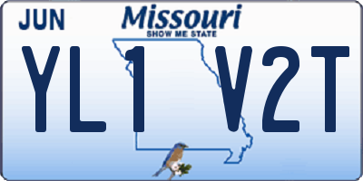 MO license plate YL1V2T