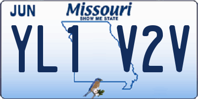 MO license plate YL1V2V
