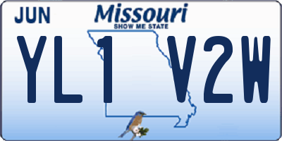 MO license plate YL1V2W