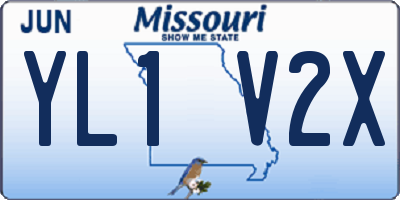 MO license plate YL1V2X