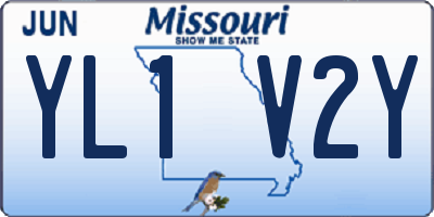 MO license plate YL1V2Y