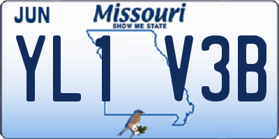 MO license plate YL1V3B
