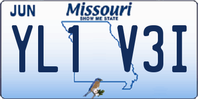 MO license plate YL1V3I