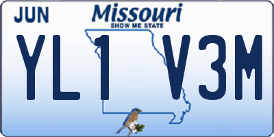 MO license plate YL1V3M
