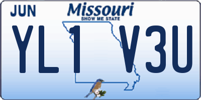 MO license plate YL1V3U