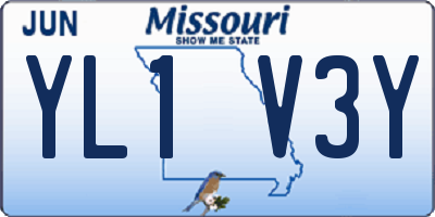 MO license plate YL1V3Y