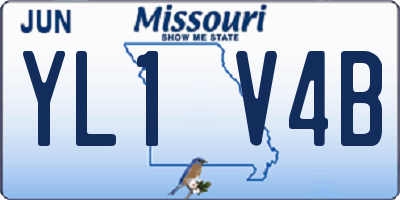 MO license plate YL1V4B