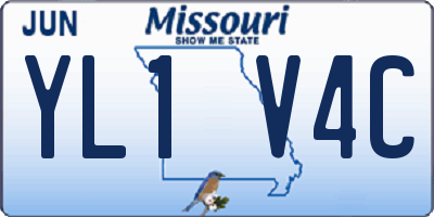 MO license plate YL1V4C