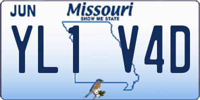 MO license plate YL1V4D