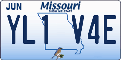 MO license plate YL1V4E