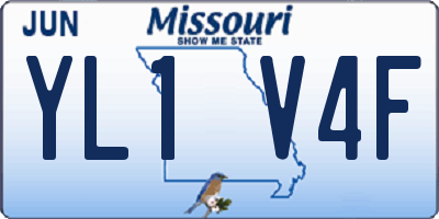 MO license plate YL1V4F