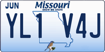 MO license plate YL1V4J