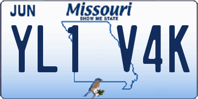 MO license plate YL1V4K