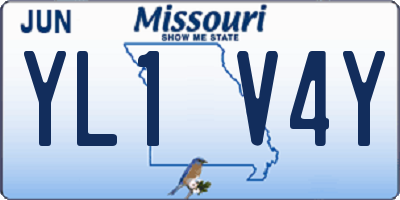 MO license plate YL1V4Y