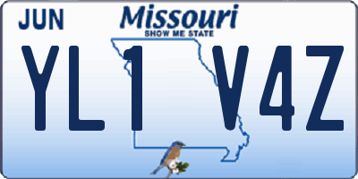 MO license plate YL1V4Z