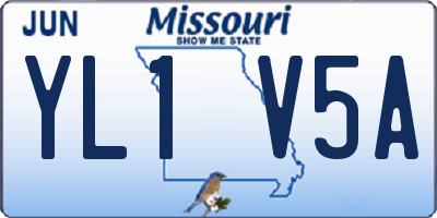 MO license plate YL1V5A