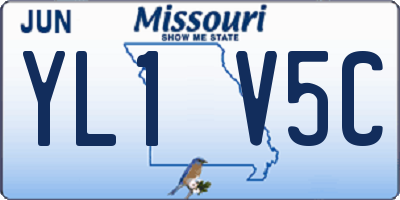 MO license plate YL1V5C