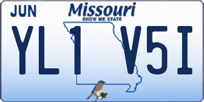 MO license plate YL1V5I