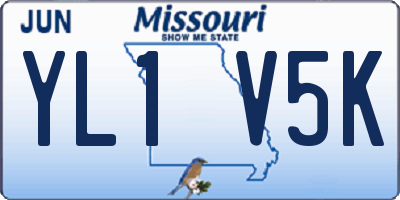 MO license plate YL1V5K