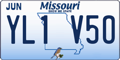 MO license plate YL1V5O