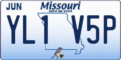 MO license plate YL1V5P