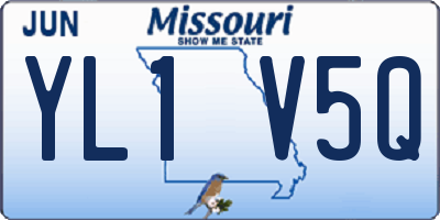 MO license plate YL1V5Q