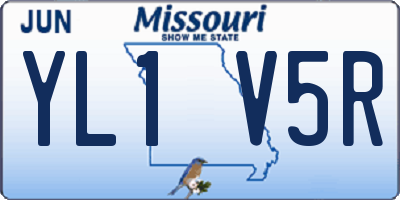 MO license plate YL1V5R