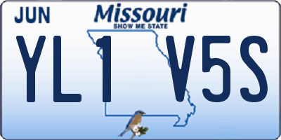 MO license plate YL1V5S