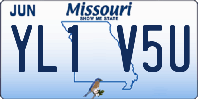 MO license plate YL1V5U