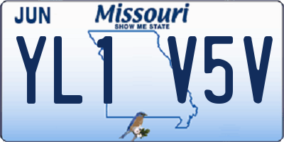MO license plate YL1V5V