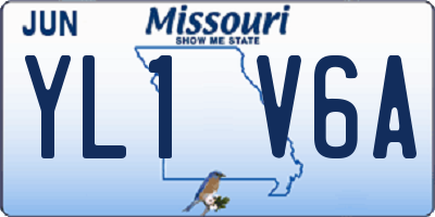 MO license plate YL1V6A