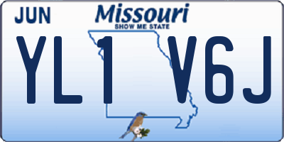 MO license plate YL1V6J