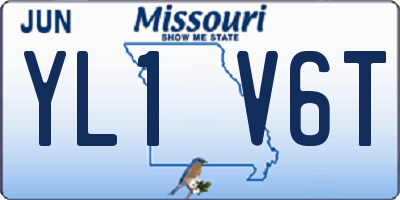 MO license plate YL1V6T