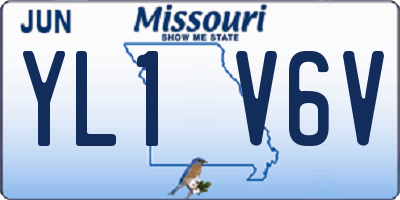 MO license plate YL1V6V