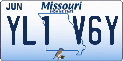 MO license plate YL1V6Y