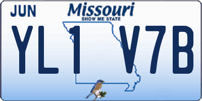 MO license plate YL1V7B